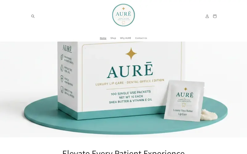 AURĒ website before the redesign