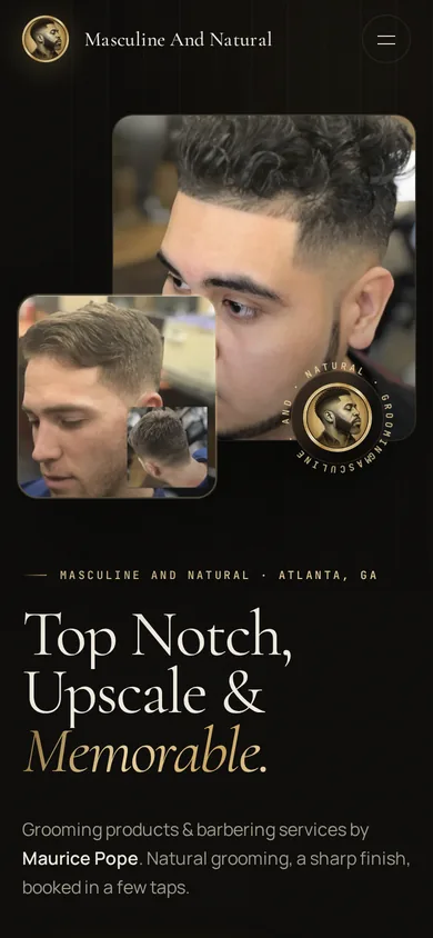 Masculine And Natural on mobile, after